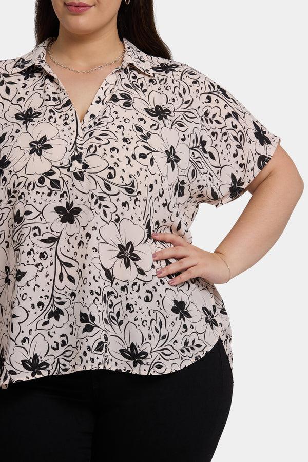 Nydj Becky Short Sleeved Blouse In Plus Size