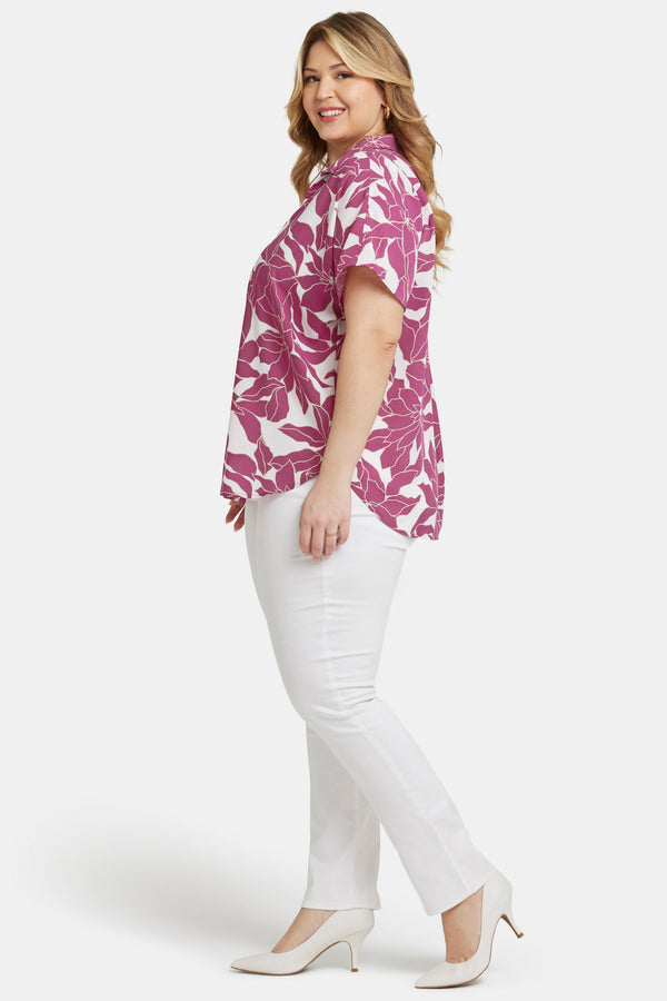 Nydj Becky Short Sleeved Blouse In Plus Size