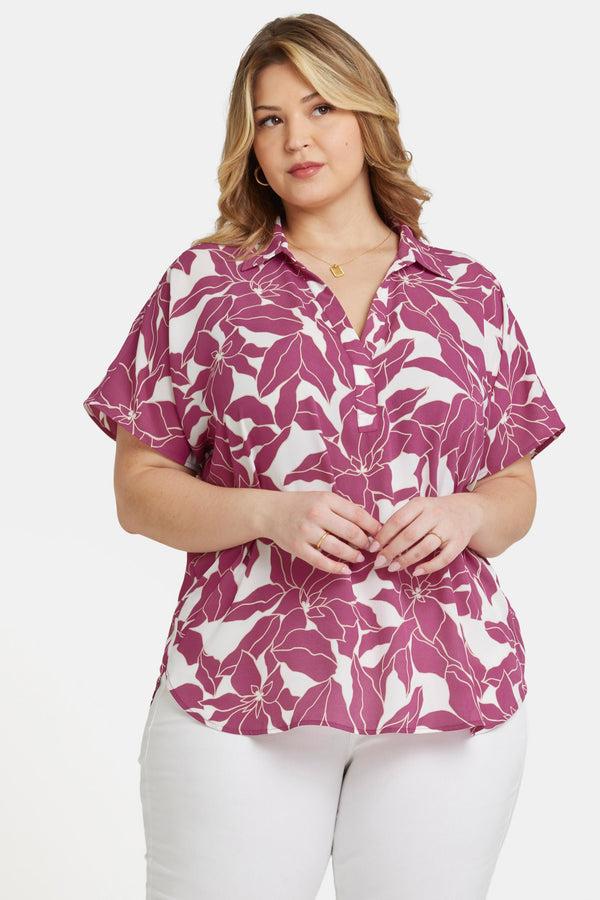 Nydj Becky Short Sleeved Blouse In Plus Size