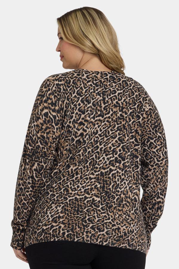 Nydj Cheetah Crewneck Sweater In Plus Size