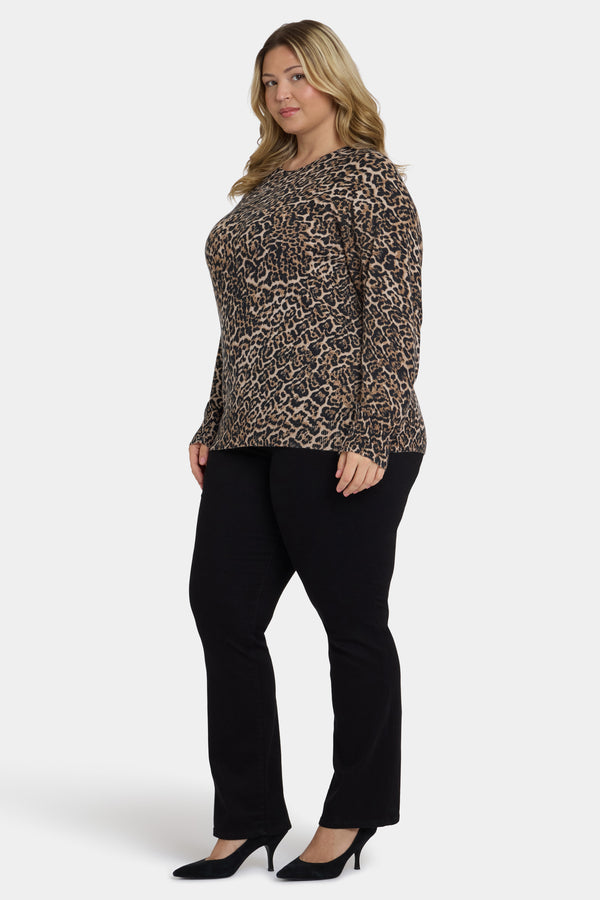 Nydj Cheetah Crewneck Sweater In Plus Size