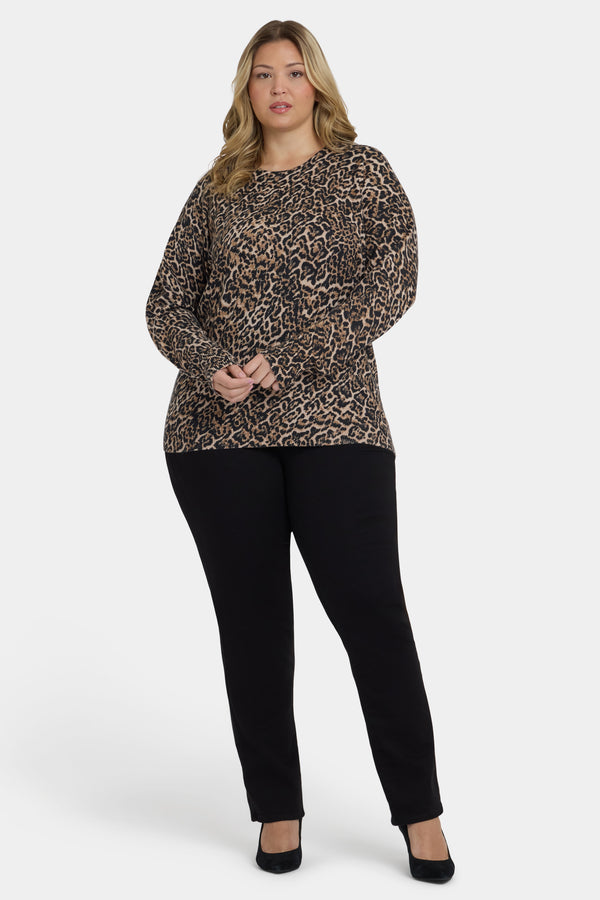 Nydj Cheetah Crewneck Sweater In Plus Size