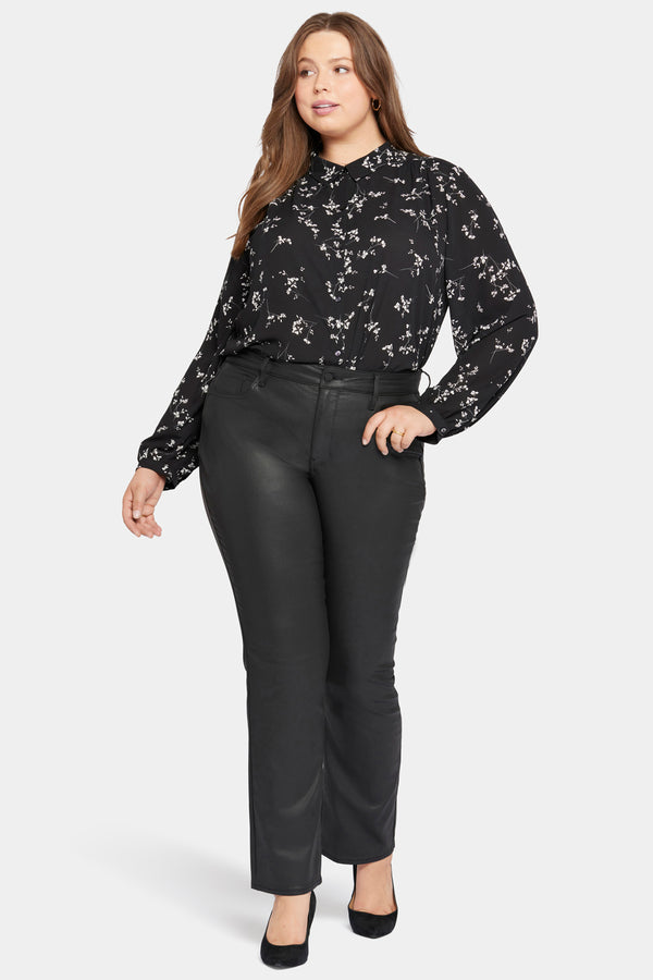 Nydj Coated Marilyn Straight Jeans In Plus Size