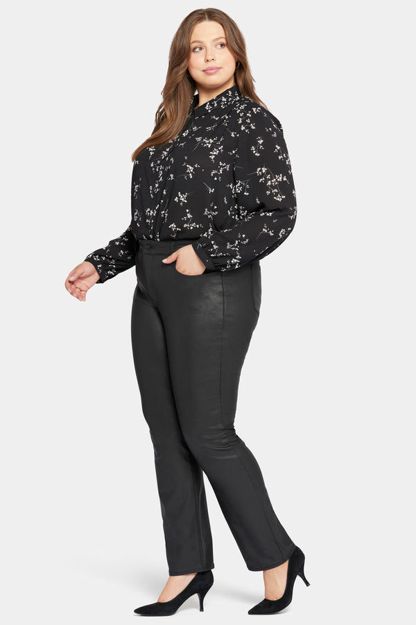 Nydj Coated Marilyn Straight Jeans In Plus Size