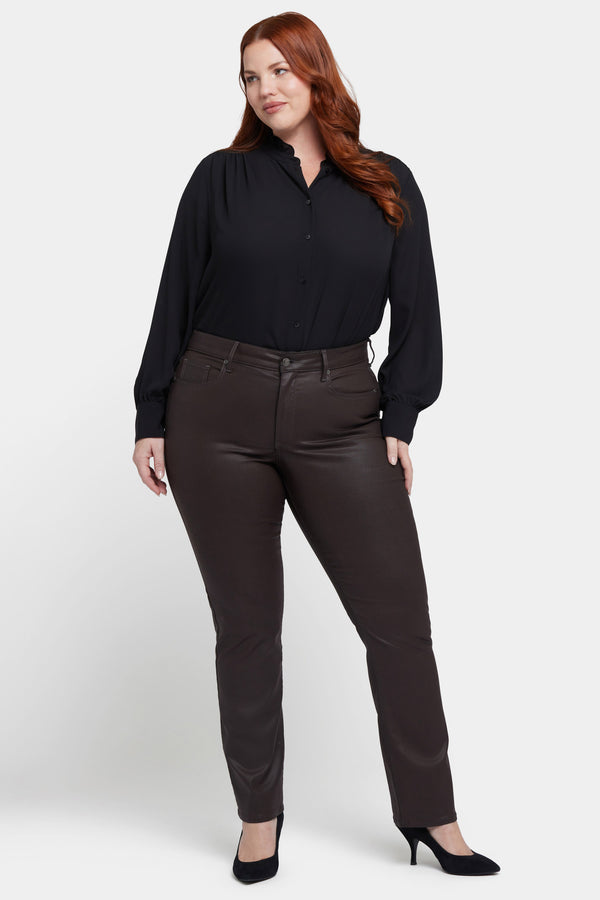 Nydj Coated Marilyn Straight Jeans In Plus Size