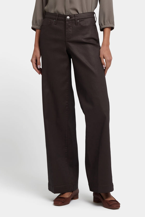 Nydj Coated Teresa Wide Leg Jeans