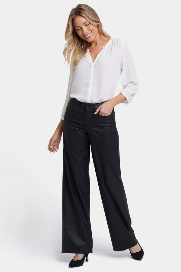 Nydj Coated Teresa Wide Leg Jeans