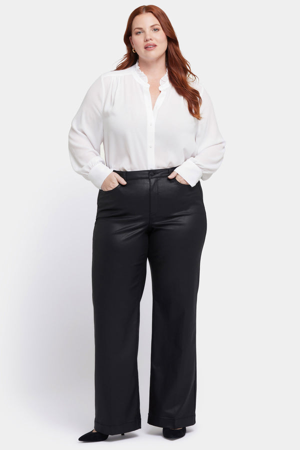 Nydj Coated Teresa Wide Leg Jeans In Plus Size