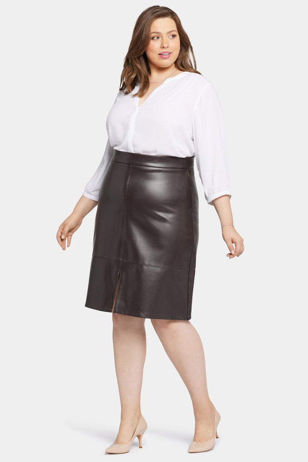 Nydj Faux Leather A-Line Skirt In Plus Size