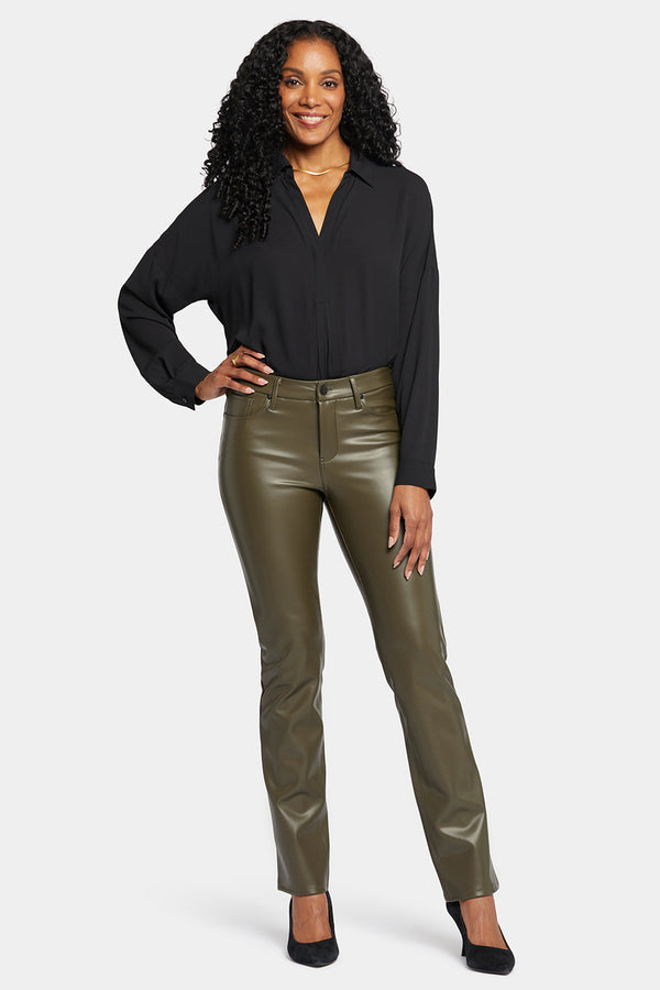 Nydj Faux Leather Marilyn Straight Pants