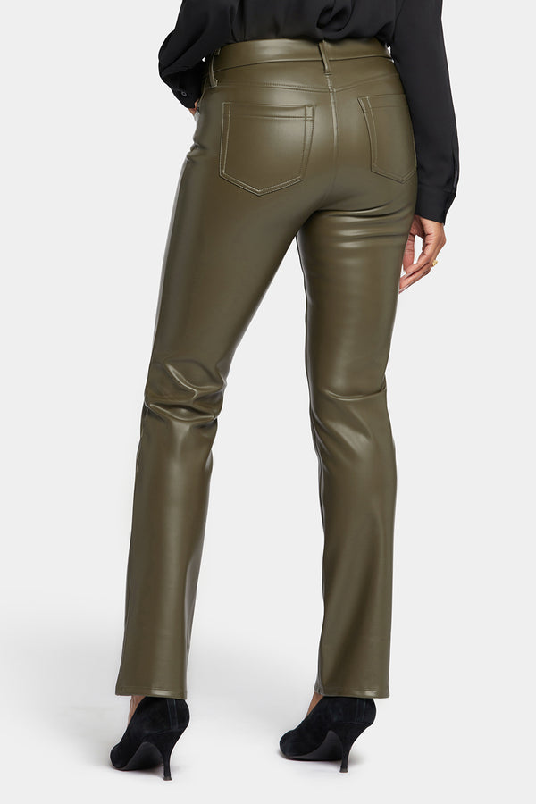 nydj Faux Leather Marilyn Straight Pants