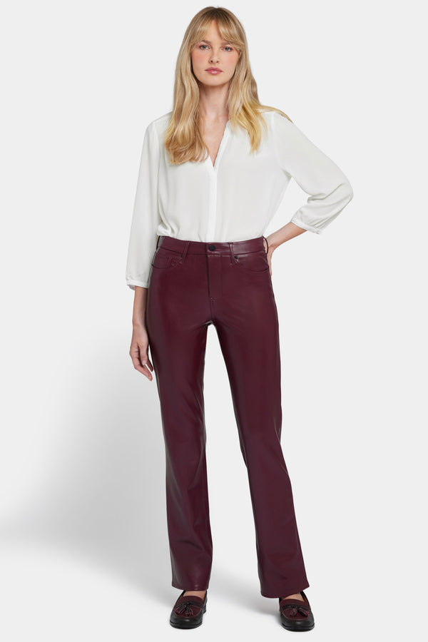 Nydj Faux Leather Marilyn Straight Pants In Petite