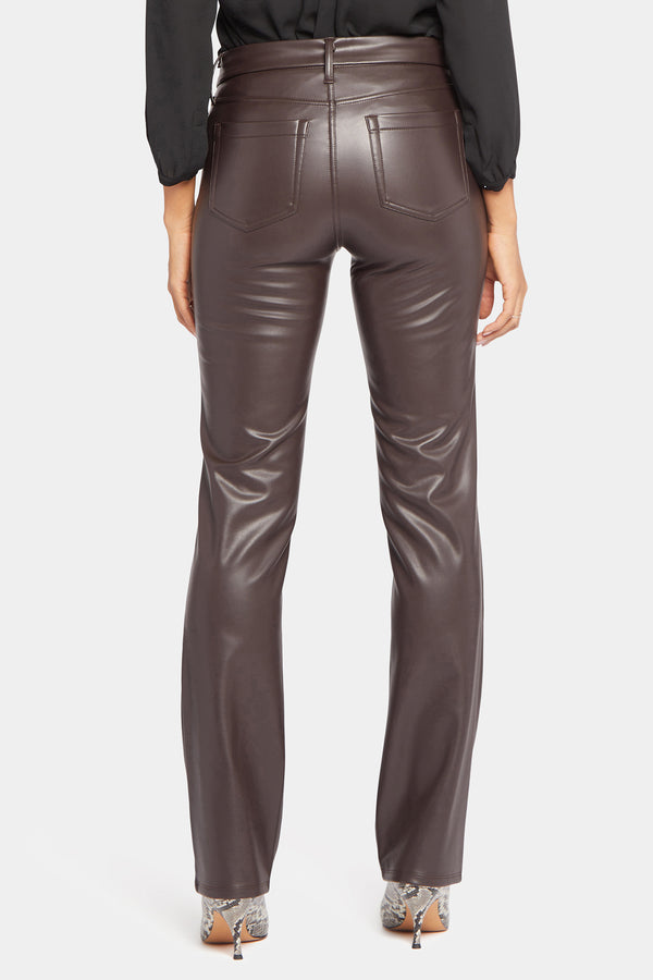 nydj Faux Leather Marilyn Straight Pants In Petite