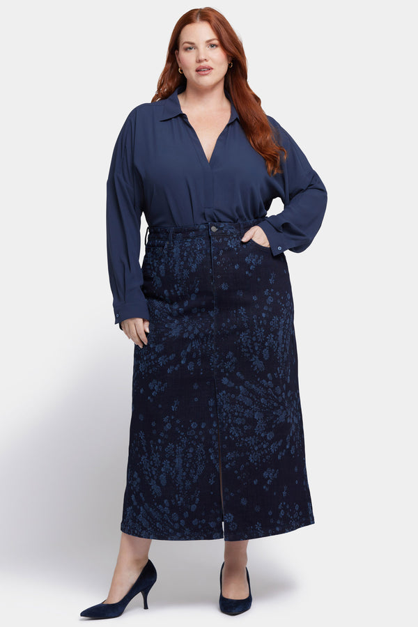 Nydj High Rise Long Skirt In Plus Size