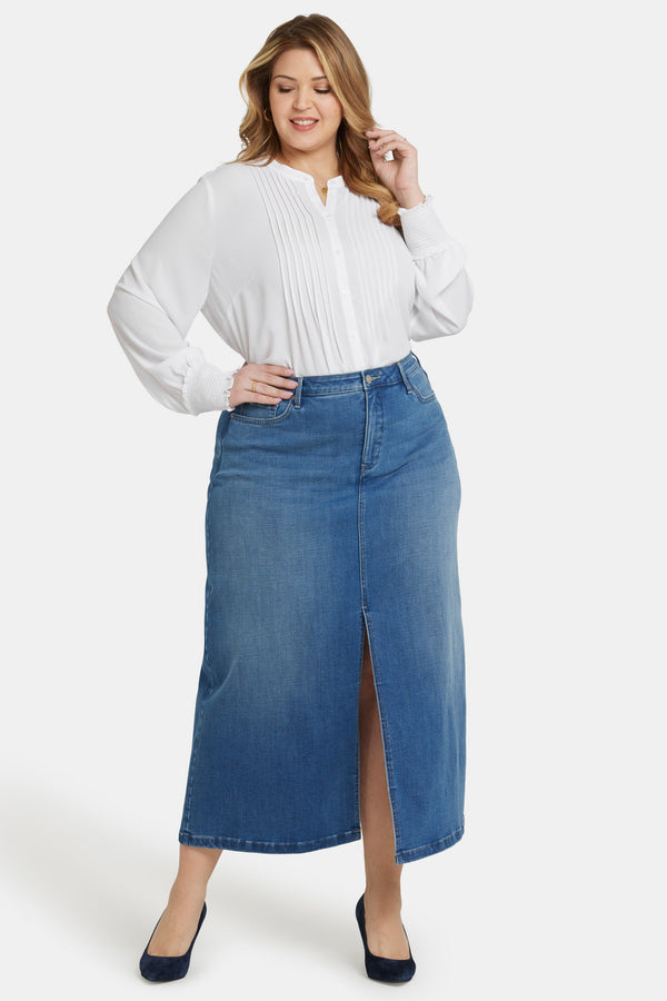 Nydj High Rise Long Skirt In Plus Size