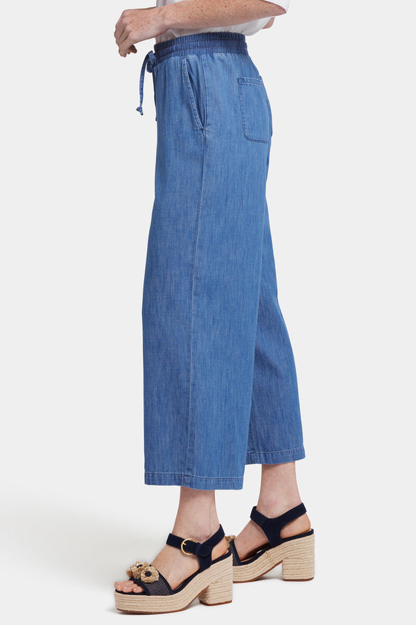 Nydj Jayne Pull-On Wide Leg Ankle Pants In Petite
