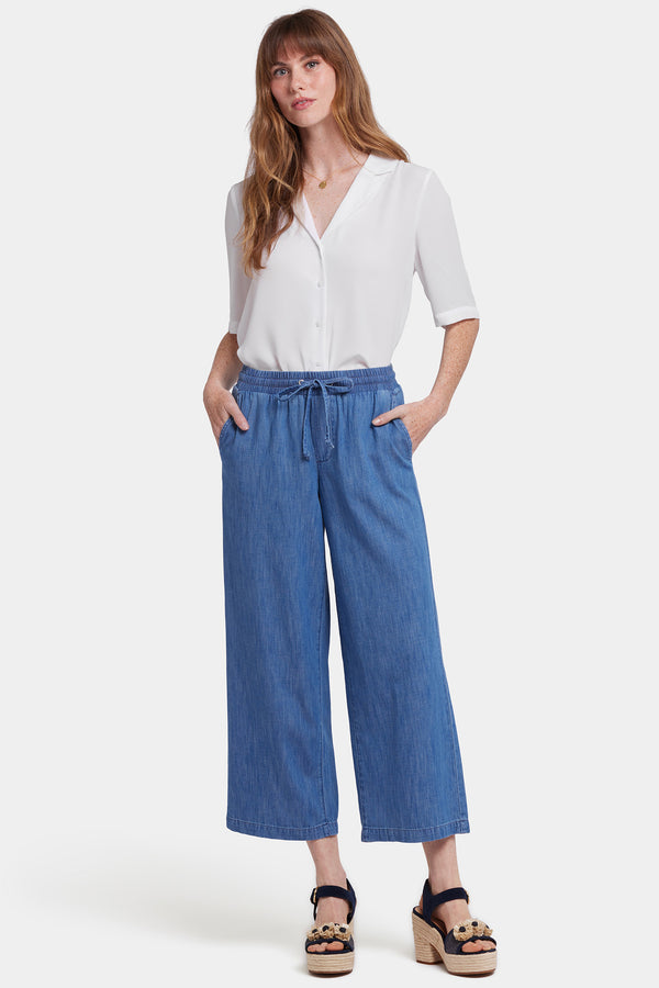 Nydj Jayne Pull-On Wide Leg Ankle Pants In Petite