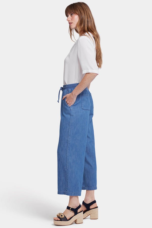 Nydj Jayne Pull-On Wide Leg Ankle Pants In Petite