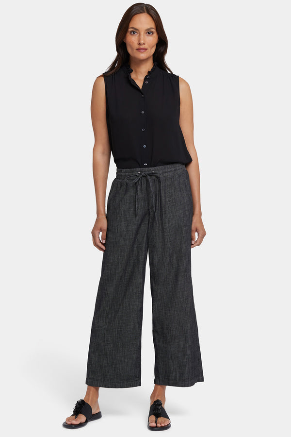 Nydj Jayne Pull-On Wide Leg Ankle Pants In Petite
