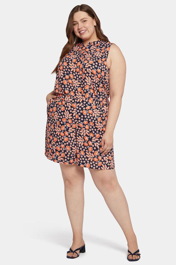 Nydj Mandarin Blouse And Short Set In Plus Size