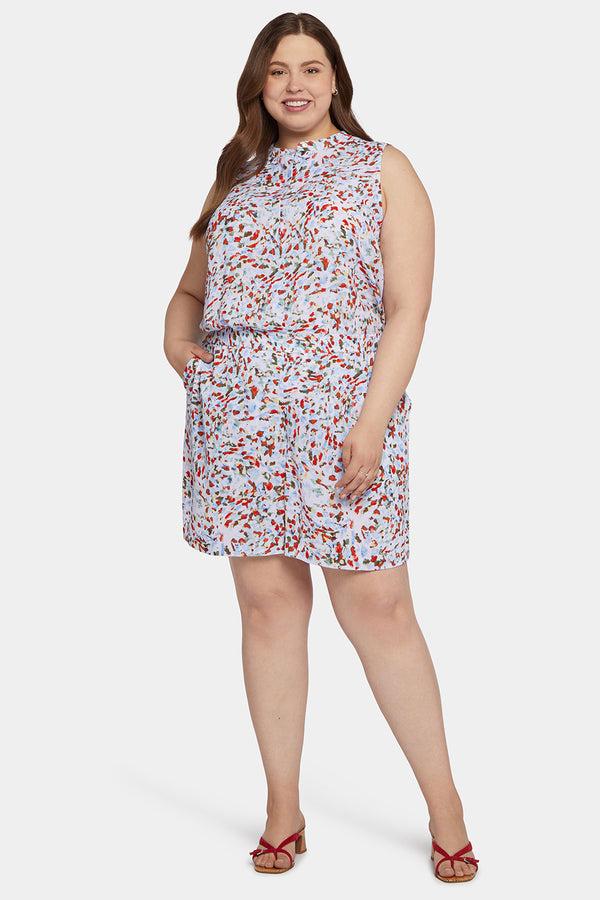 Nydj Mandarin Blouse And Short Set In Plus Size