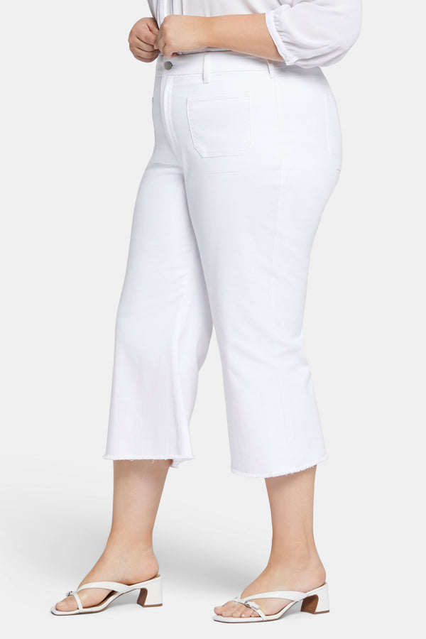 Nydj Patchie Wide Leg Capri Jeans In Plus Size