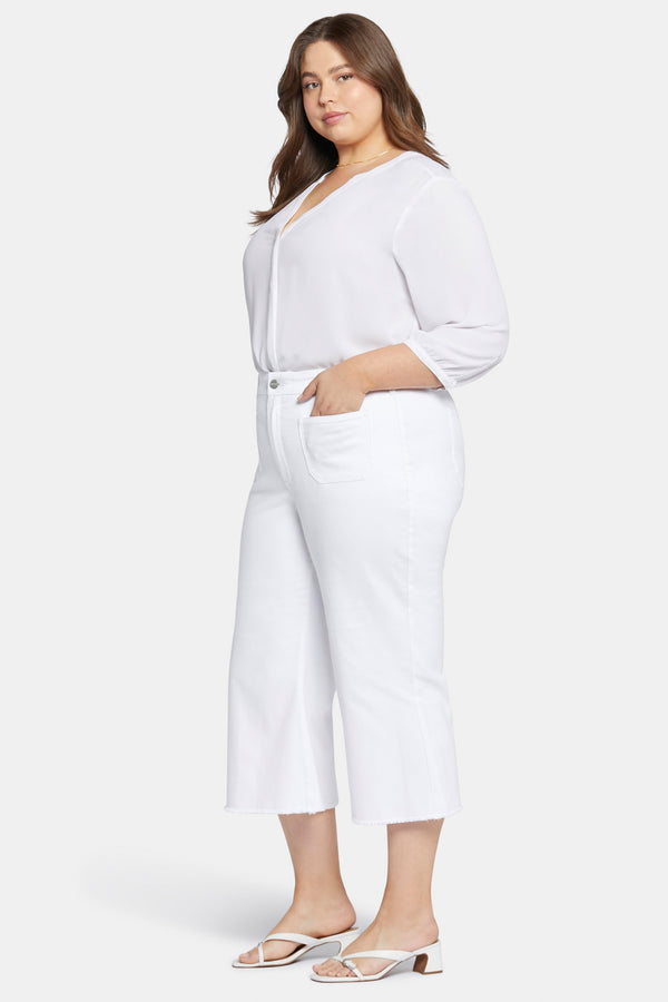 Nydj Patchie Wide Leg Capri Jeans In Plus Size