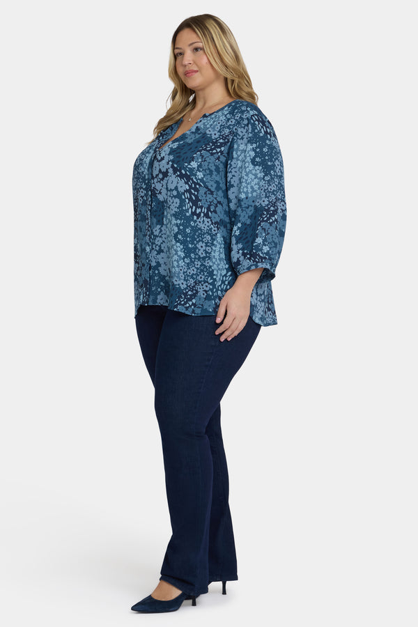 Nydj Pintuck Blouse In Plus Size