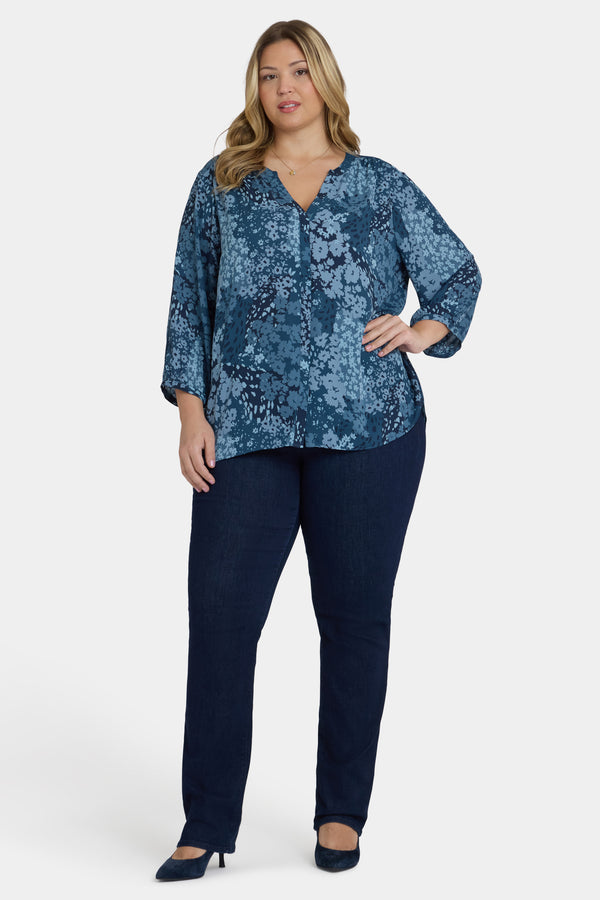 Nydj Pintuck Blouse In Plus Size