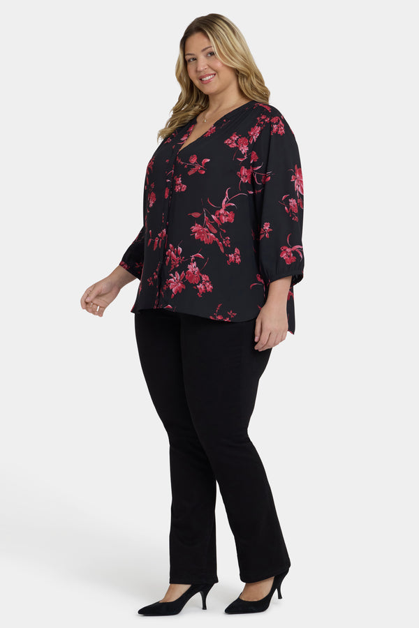 Nydj Pintuck Blouse In Plus Size
