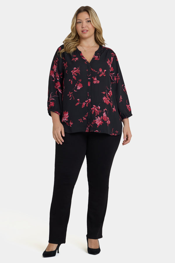 Nydj Pintuck Blouse In Plus Size