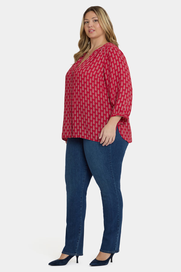 Nydj Pintuck Blouse In Plus Size