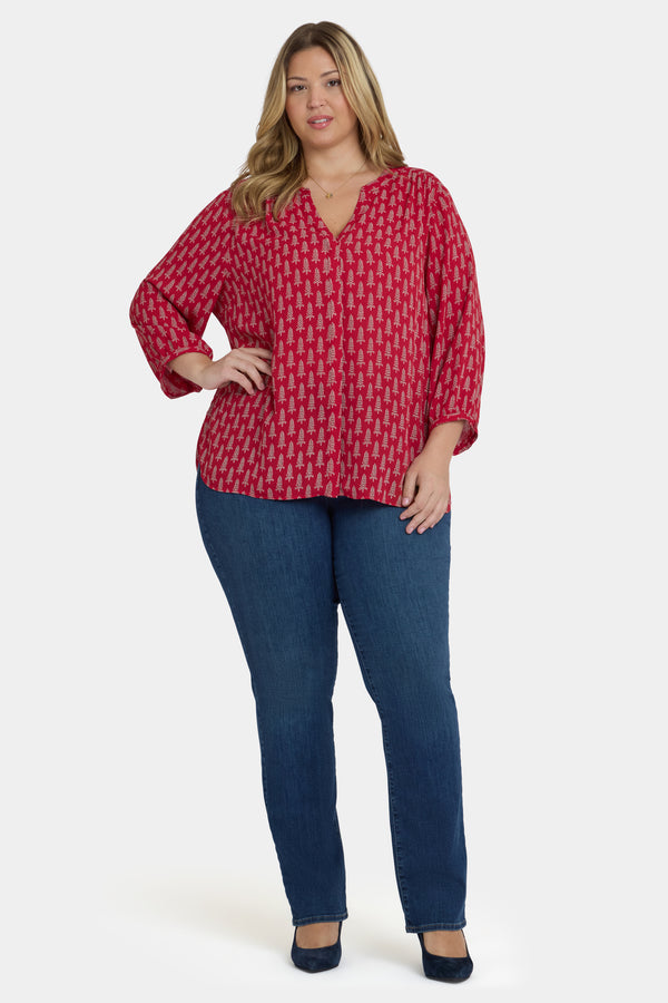 Nydj Pintuck Blouse In Plus Size