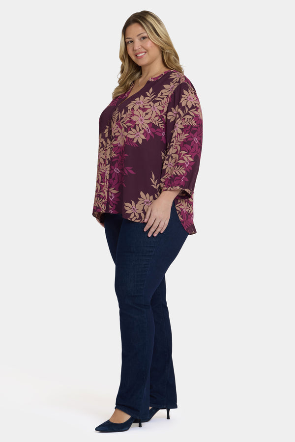 Nydj Pintuck Blouse In Plus Size