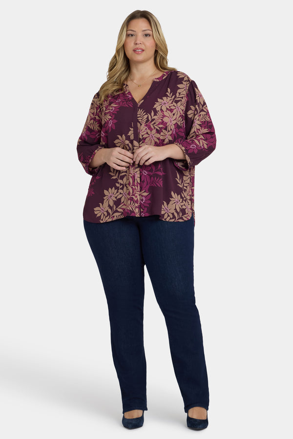 Nydj Pintuck Blouse In Plus Size