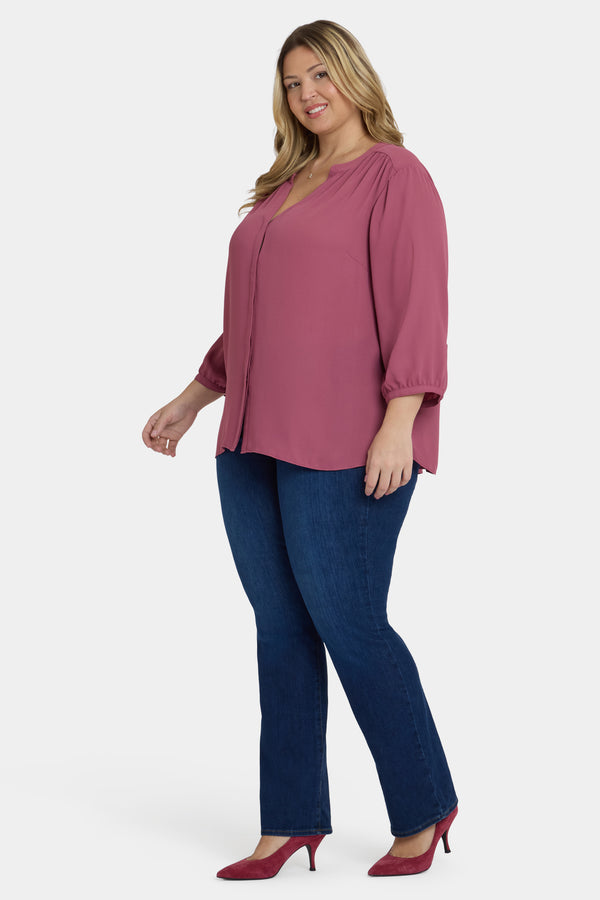 Nydj Pintuck Blouse In Plus Size