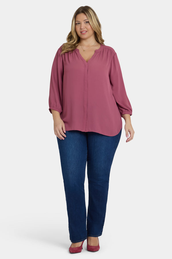 Nydj Pintuck Blouse In Plus Size