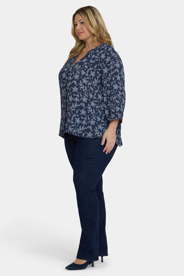 Nydj Pintuck Blouse In Plus Size