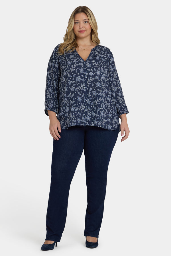 Nydj Pintuck Blouse In Plus Size