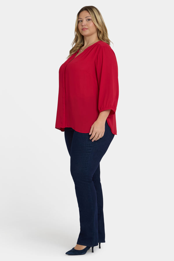 Nydj Pintuck Blouse In Plus Size