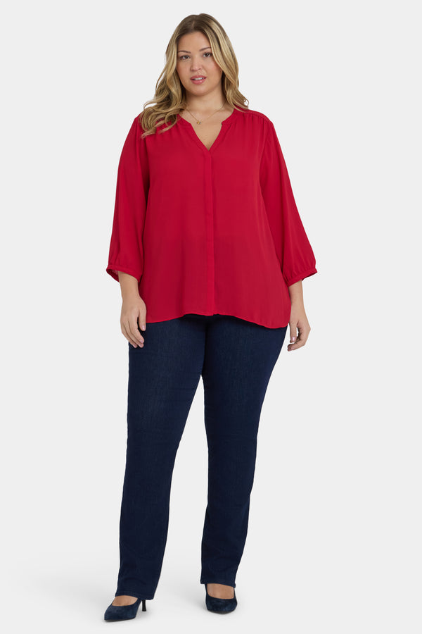 Nydj Pintuck Blouse In Plus Size