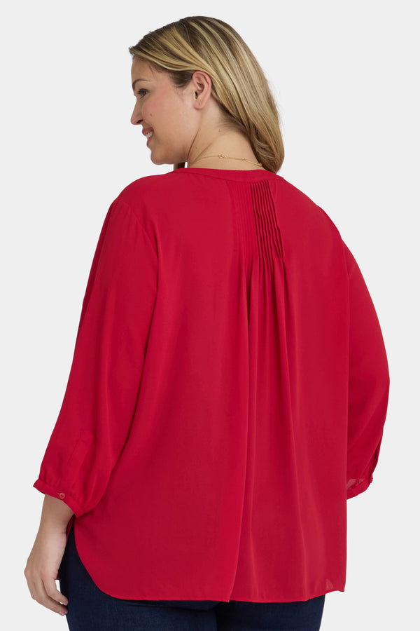 nydj Pintuck Blouse In Plus Size