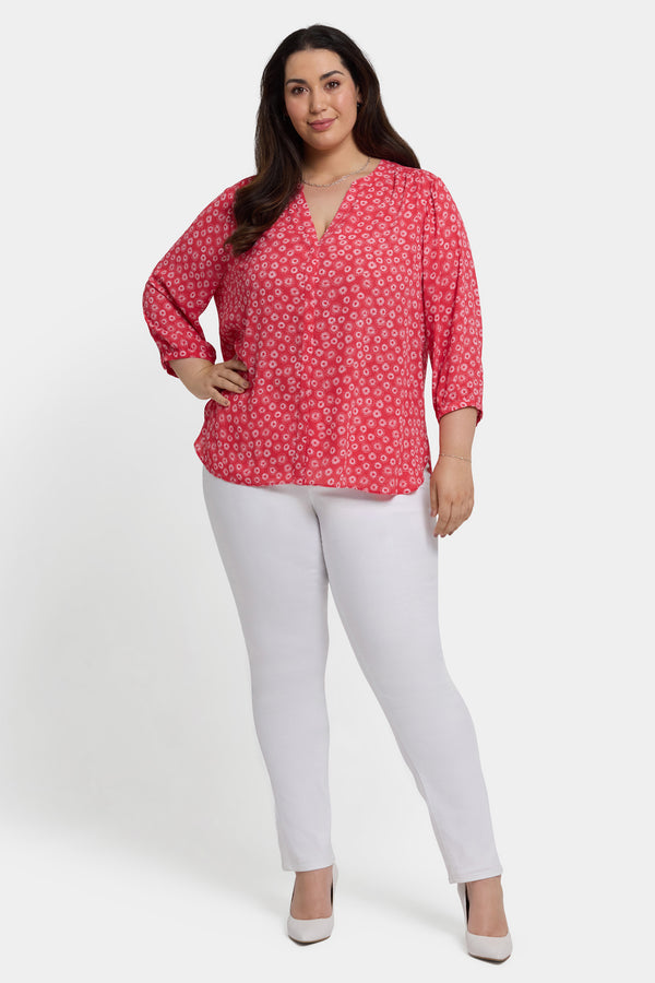 Nydj Pintuck Blouse In Plus Size