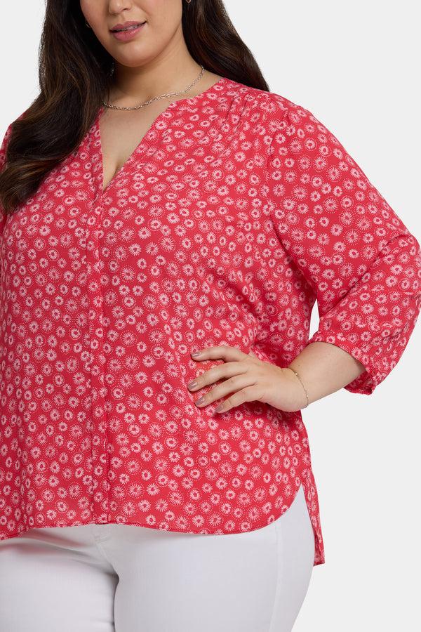 Nydj Pintuck Blouse In Plus Size