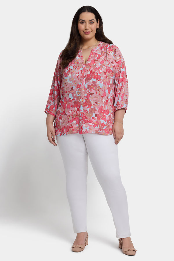 Nydj Pintuck Blouse In Plus Size