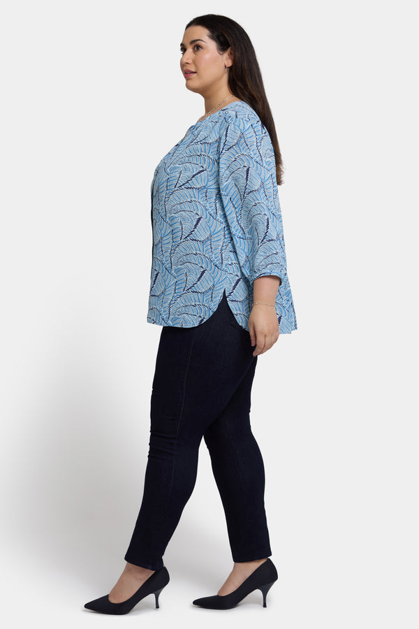 Nydj Pintuck Blouse In Plus Size