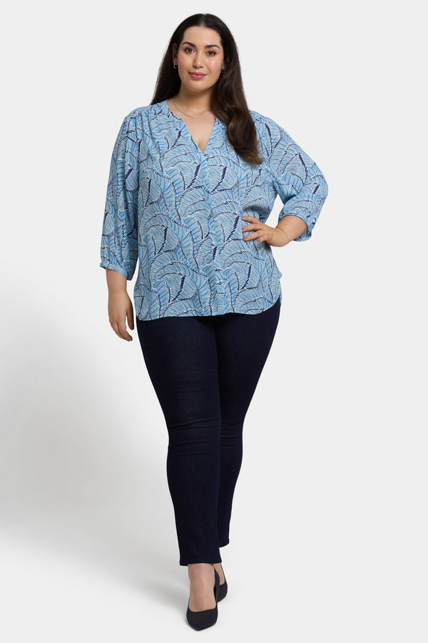 Nydj Pintuck Blouse In Plus Size
