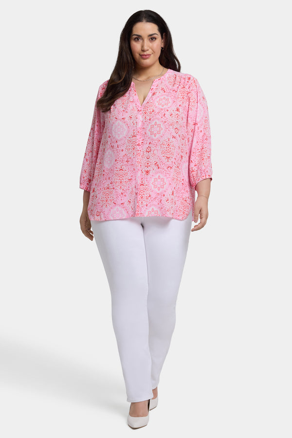 Nydj Pintuck Blouse In Plus Size