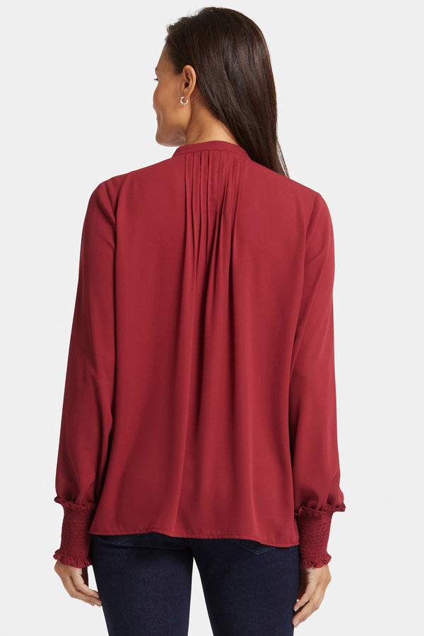 Nydj Pleated Peasant Blouse