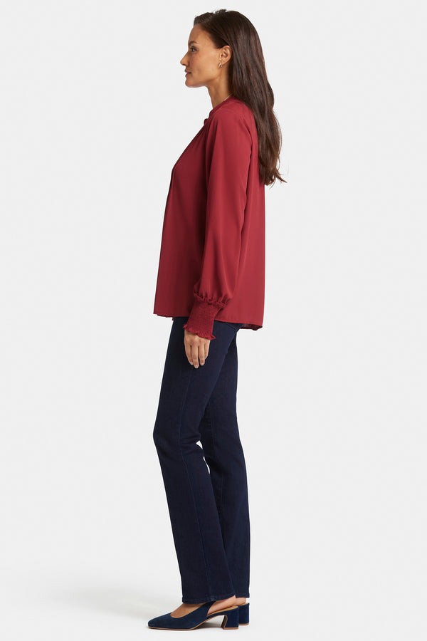 Nydj Pleated Peasant Blouse